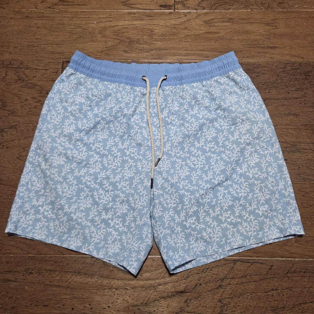 Fair Harbor Shorts Mens M 8” Lined Geometric Board Swim Trunks Surf Coolmax